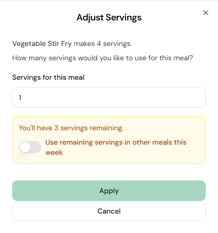 Reduce Waste Feature